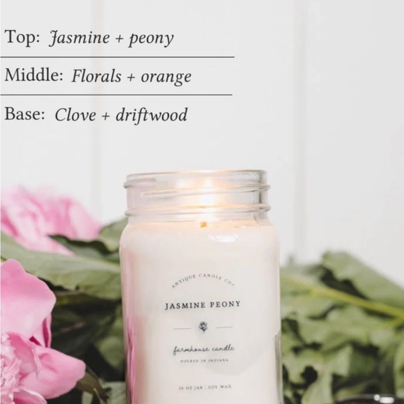FREE gift w/purchase Antique Candle Co Jasmine Peony 16 oz Soy Wax - Picture 2 of 7